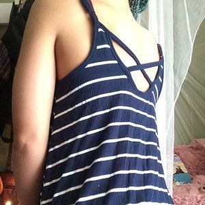 Above the knee flowy stripped summer dress